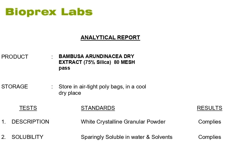 آنالیز عصاره بامبو